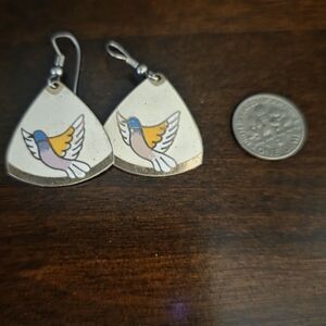 Vintage Colorful Enamel Bird Earrings